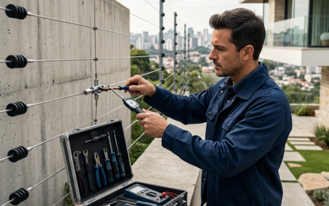 Um dono de casa verificando seus equipamentos elétricos para manutenção de rotina